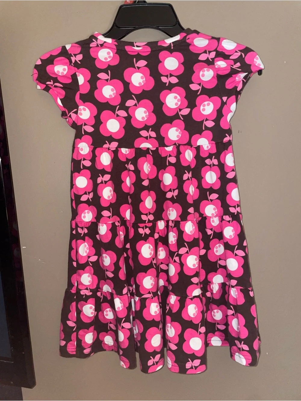 Gymboree Girls' Pink Floral Tiered Dress Short Sleeve Back to School Sz 6
